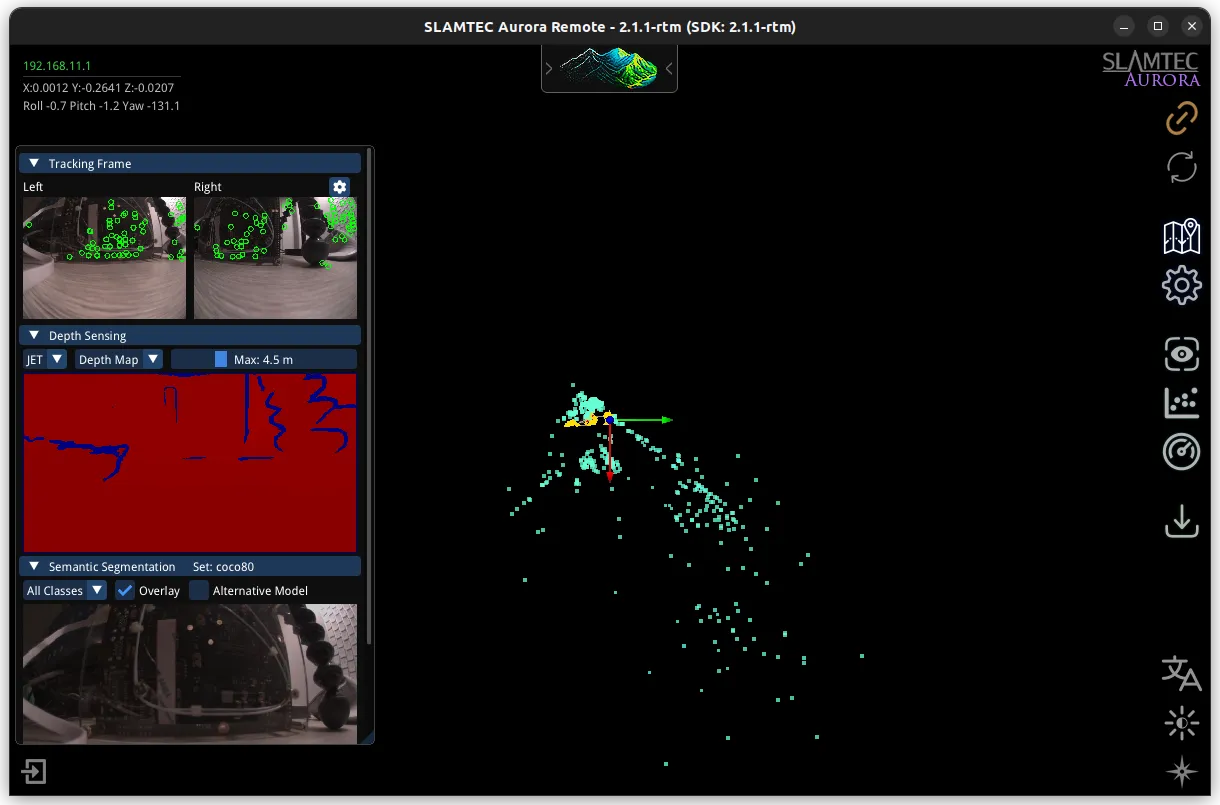 Screenshot of the map view in Remote Visualizer.