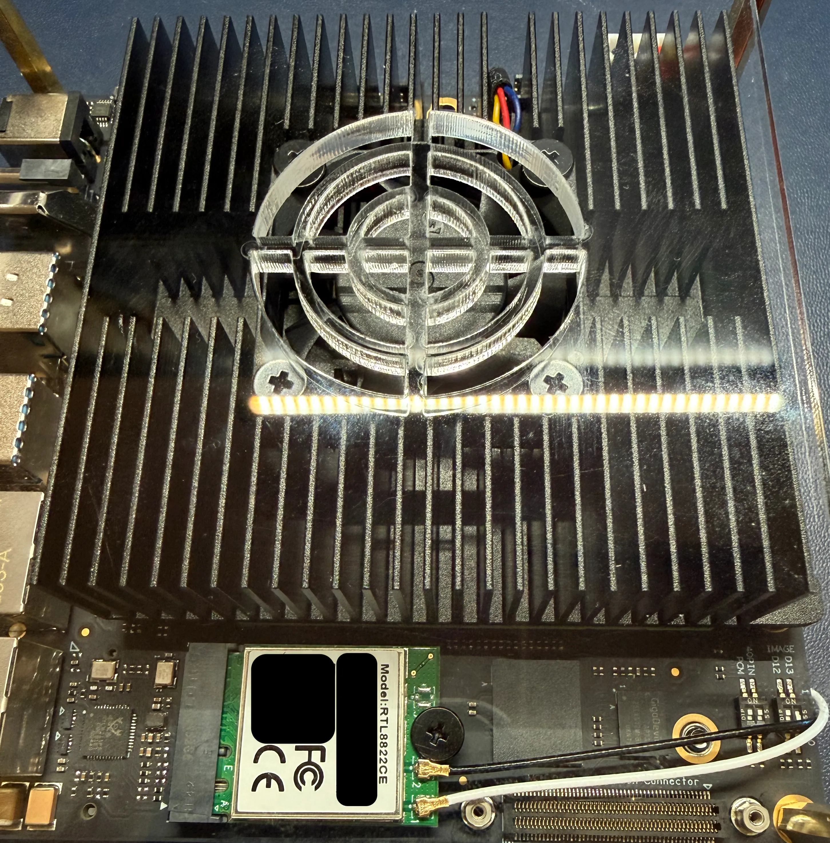 Photo of the M.2 card installed in the S100P.