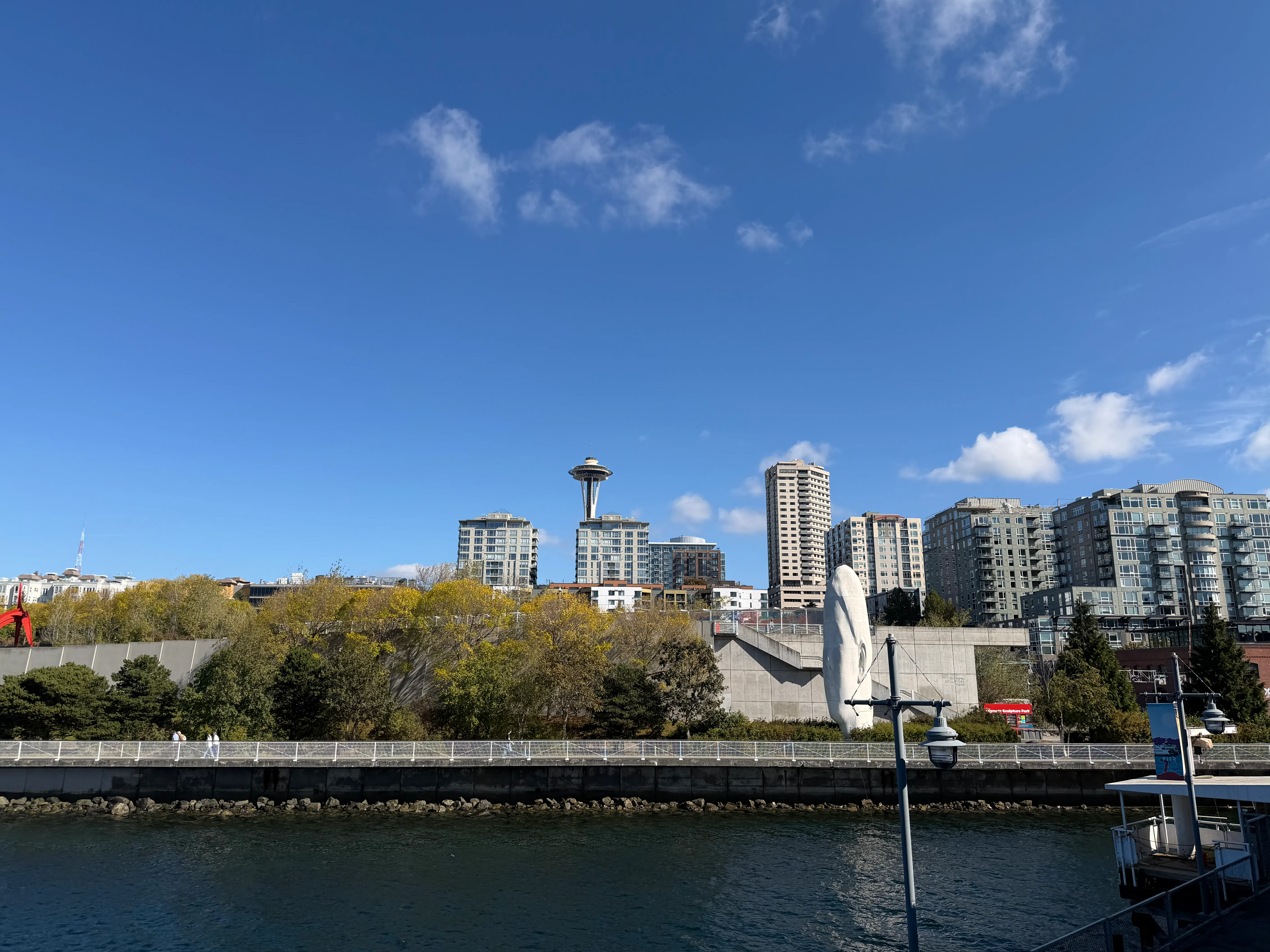 The Space Needle and Olympic Sculpture Park seen from the venue.